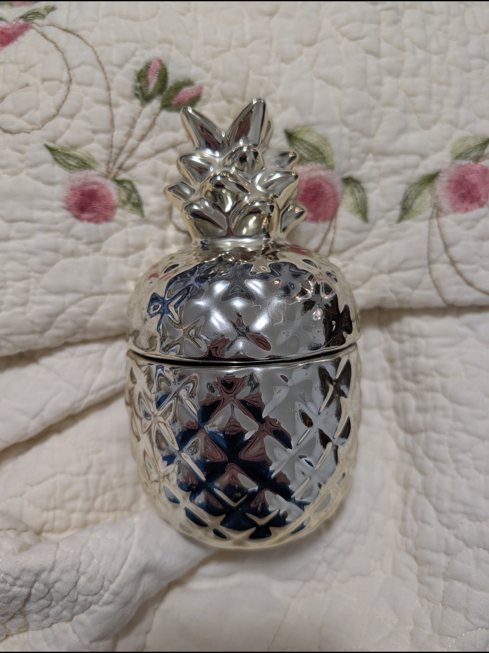 Silver Pineapple Decorative Candle- Home Decor